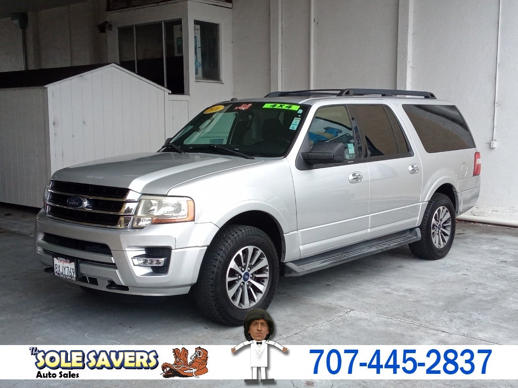2016 Ford Expedition EL 4WD 4dr XLT in Silver — front three-quarter view