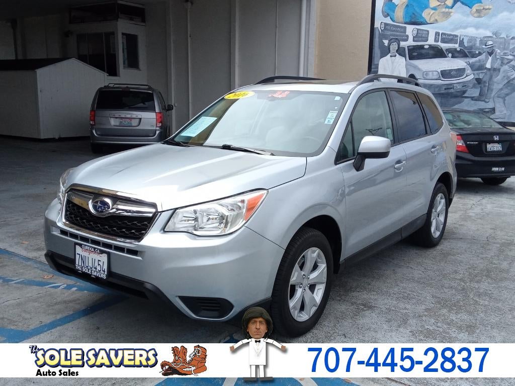 2016 Subaru Forester 2.5i Premium in Lt. Blue — front three-quarter view